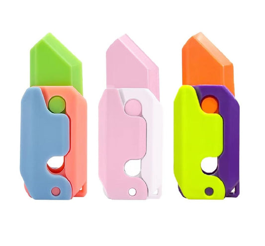 ToySupplyFun 3D Fidget Knife Toy pinkwhite front view for sensory engagement