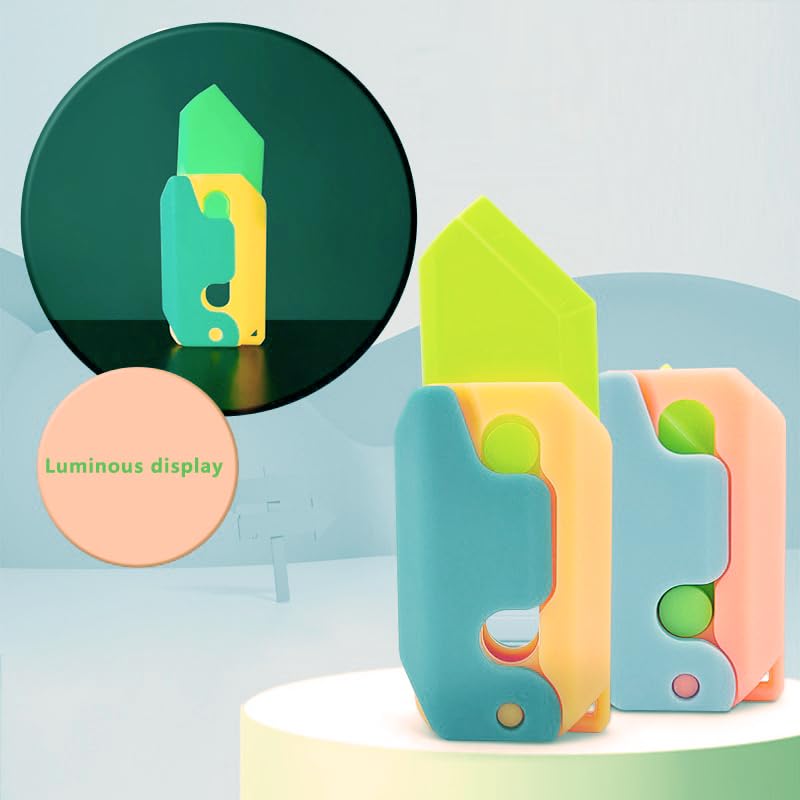 ToySupplyFun 3D Fidget Knife Toy pinkwhite side view for portable play