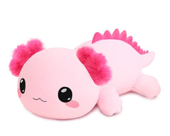 TOYSYM axolotl weighted plush pillow, front view, cozy hug for kids and adults; versatile comfort.