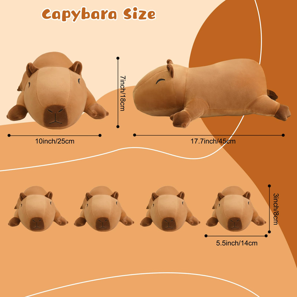 TOYSYM Capybara plush soft fabric for gentle hugs.