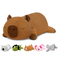 TOYSYM capybara weighted plush front view delivers cozy comfort for cuddling