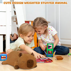 TOYSYM capybara weighted plush side view ideal for relaxed snuggling anywhere