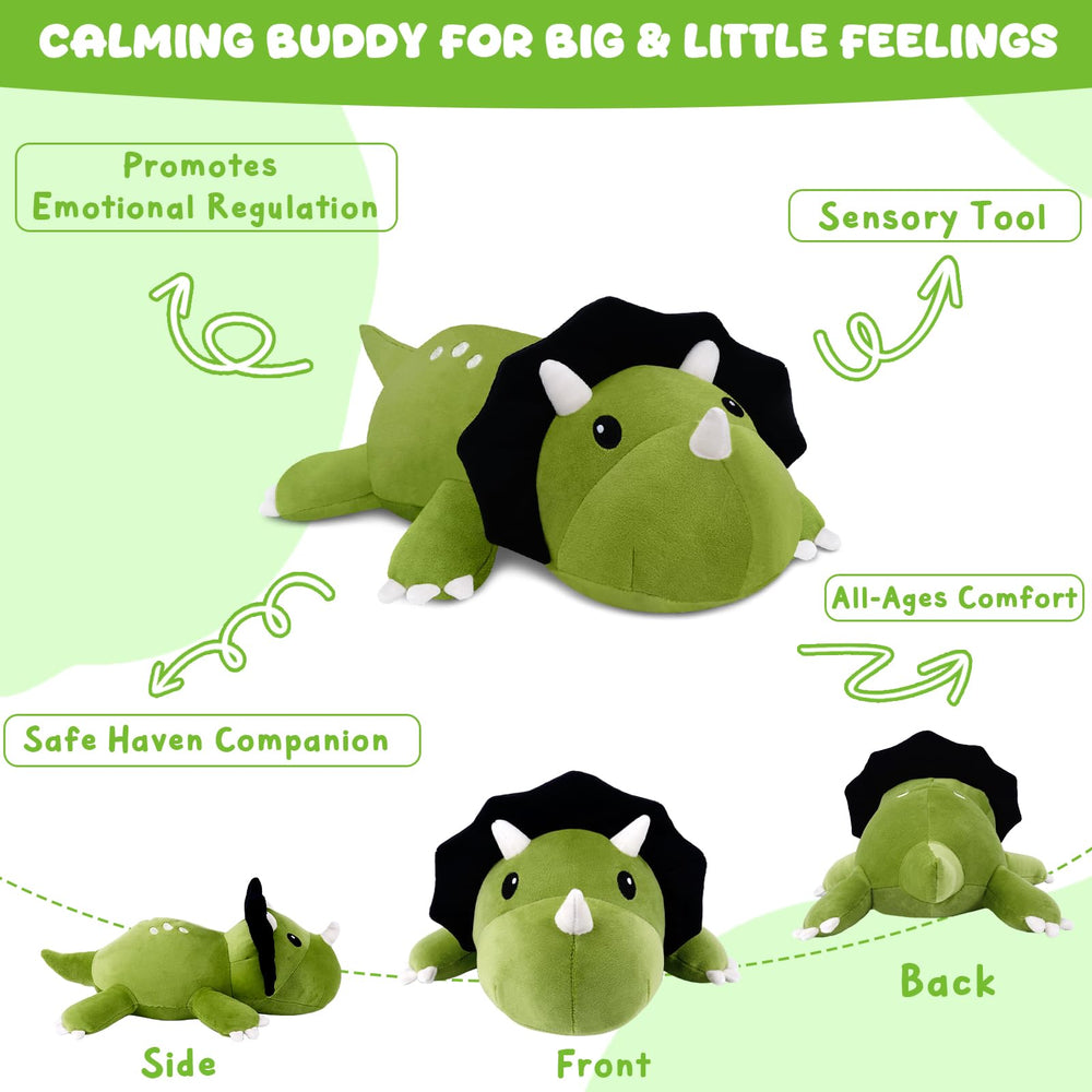 TOYSYM Triceratops weighted plush machine washable fabric for easy cleaning