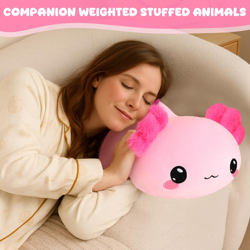 TOYSYM axolotl plush highlights durable stitching for long-lasting use.