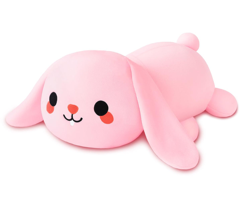 TOYSYM weighted bunny close-up showing soft fabric and comforting heft for hugs.
