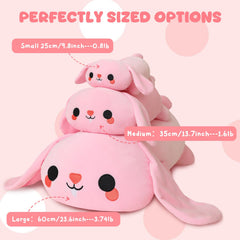 TOYSYM weighted bunny side-view highlighting its cuddly silhouette for play and décor.