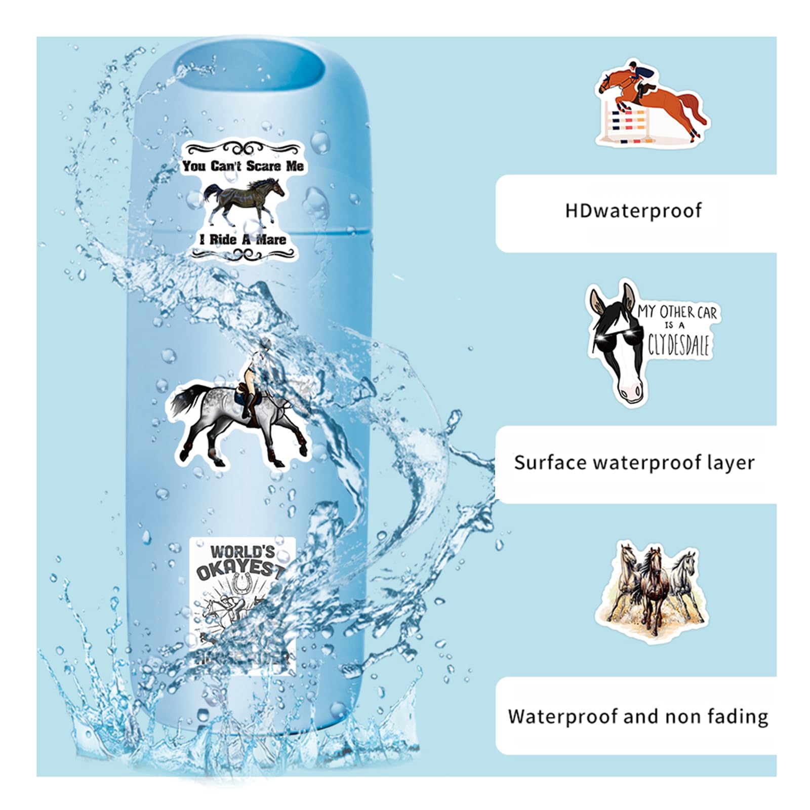 ToytoTou waterproof decals durable vinyl for bottle and laptop decoration