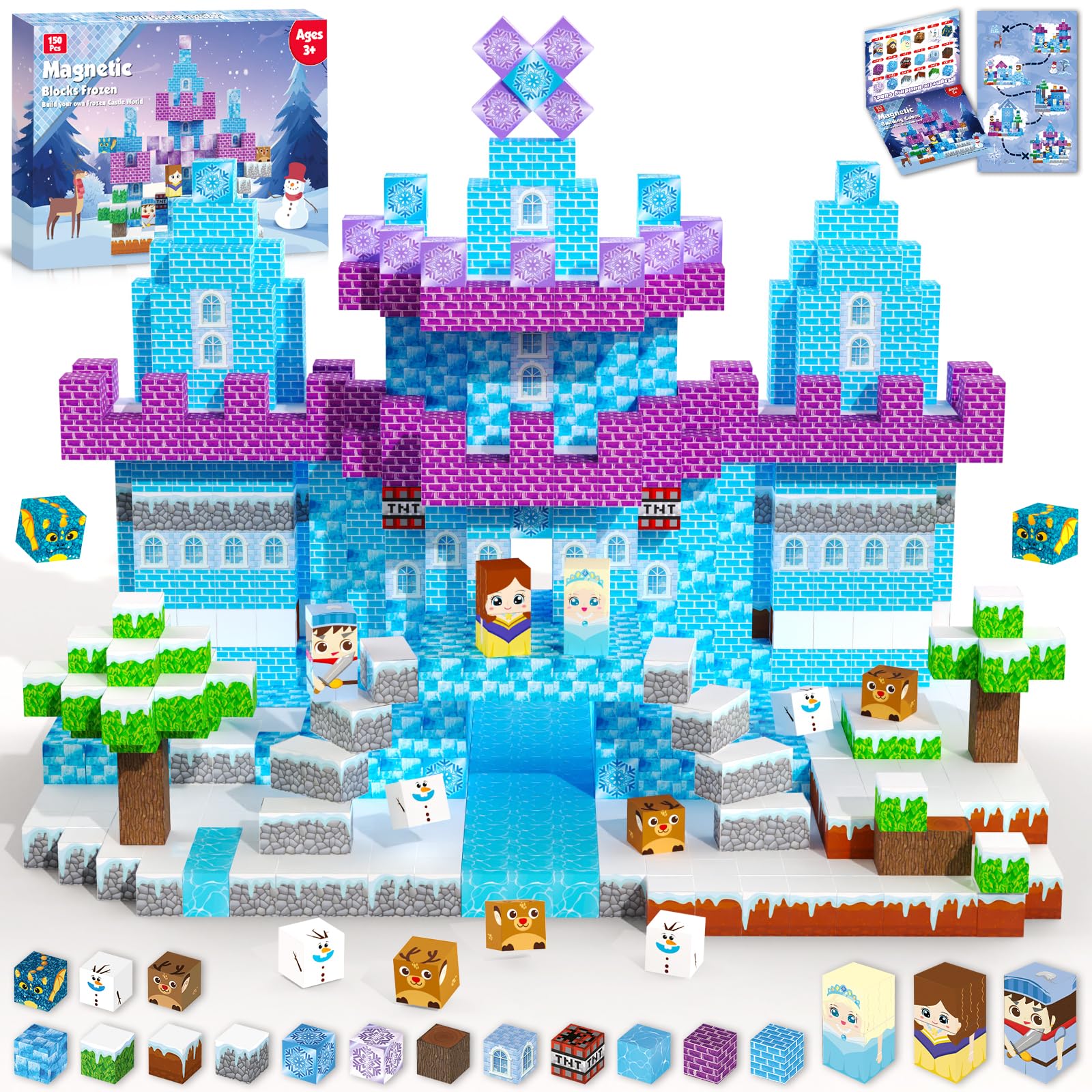 ToyUnited 150pcs magnetic blocks cubes inspire imaginative play and sturdy construction.