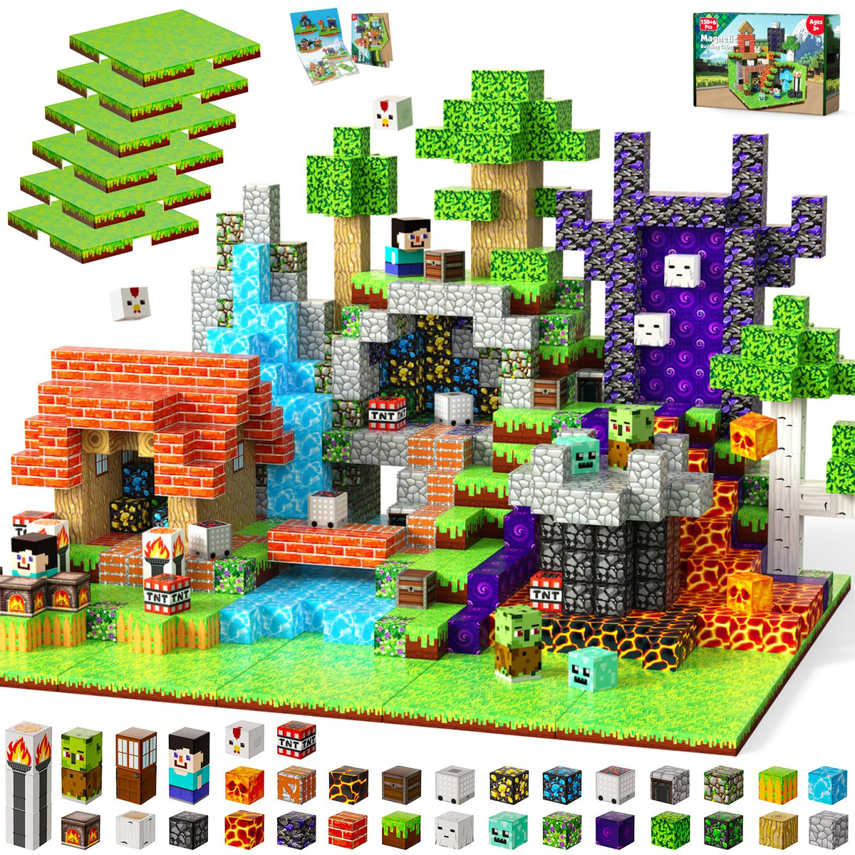 ToyUnited 150-piece magnetic blocks for open-ended, hands-on STEM play with kids