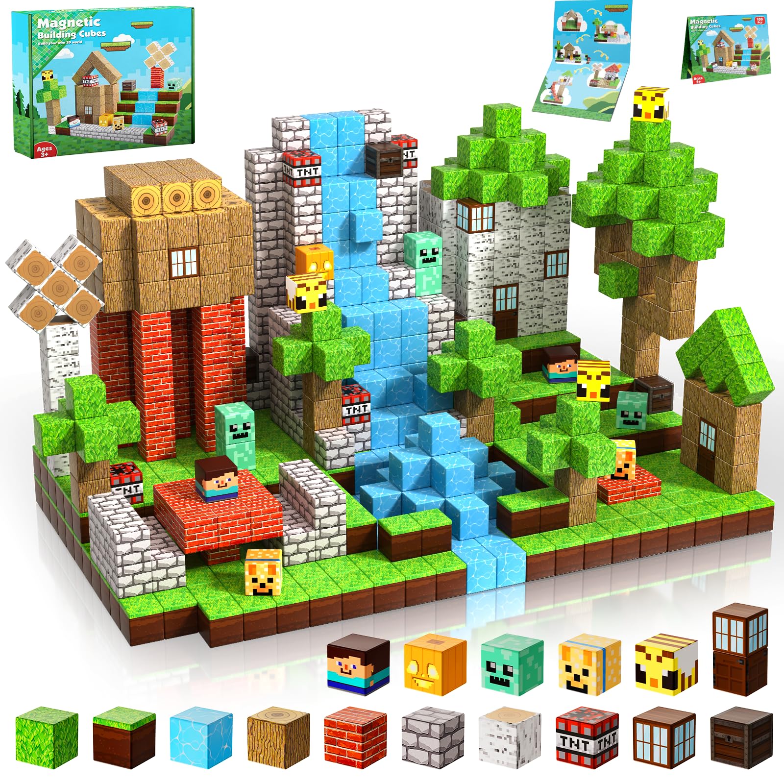 ToyUnited Magnetic Blocks 100pcs cubes for open-ended play and hands-on learning.