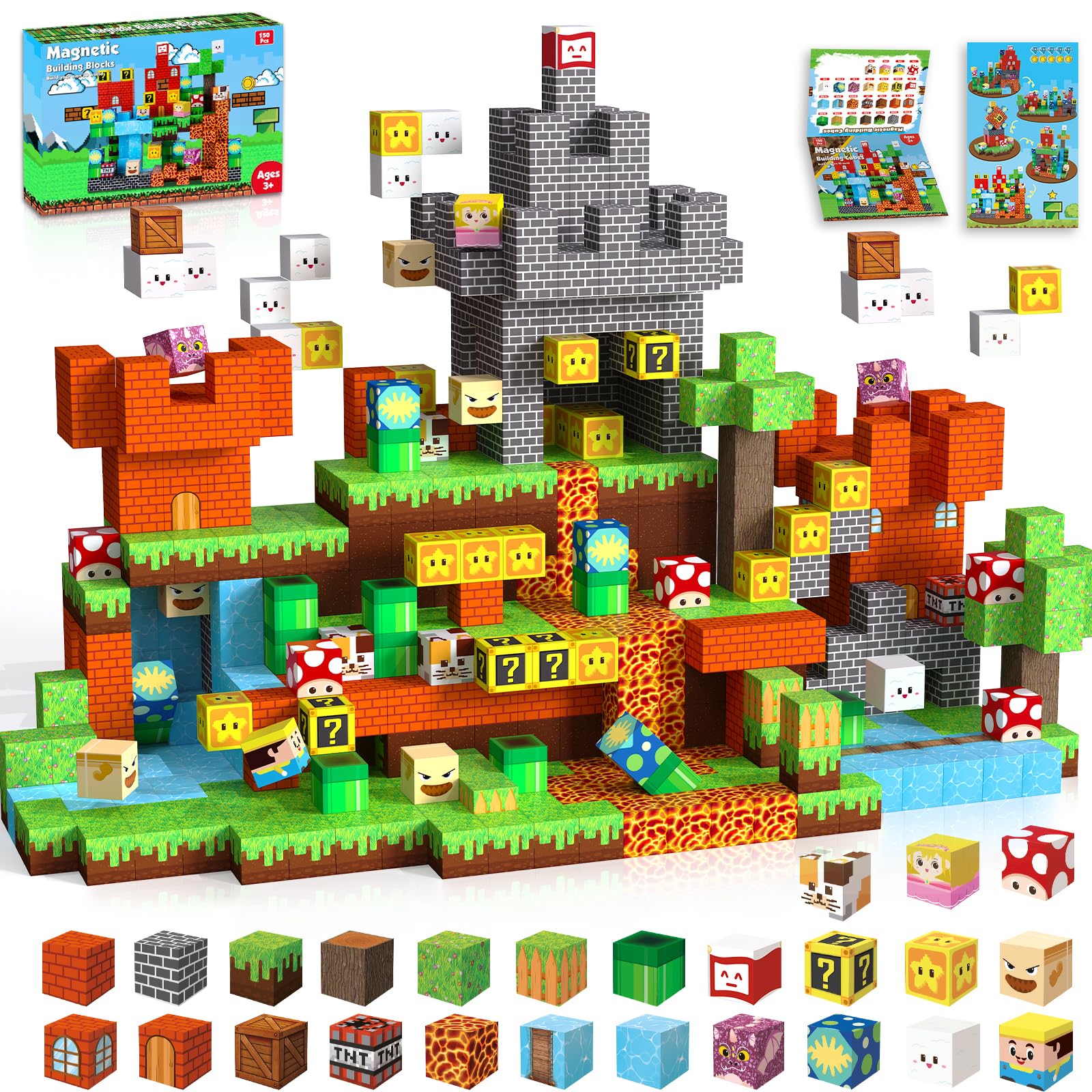 ToyUnited magnetic blocks 150-piece set in a carry bag for safe, creative play.