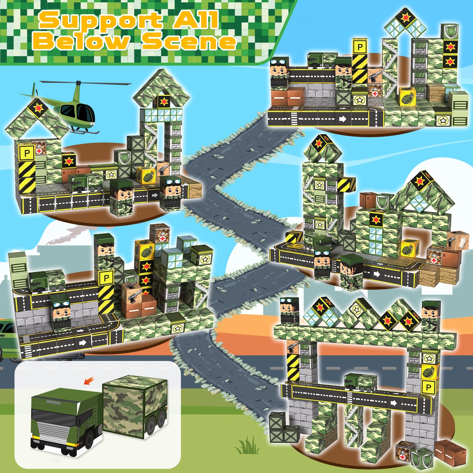 ToyUnited magnetic blocks colorful patterns for immersive construction