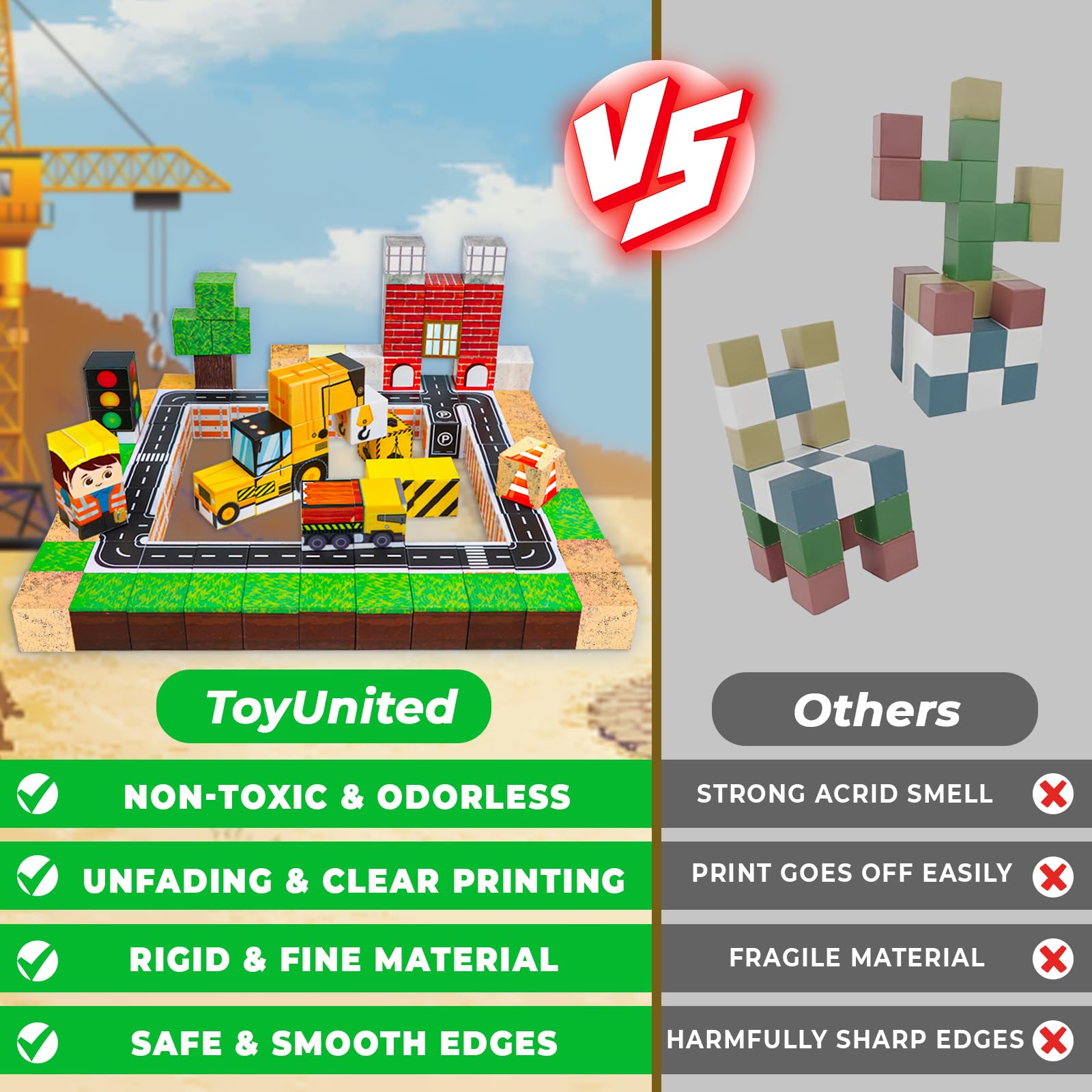 ToyUnited Magnetic Blocks patterns enable endless construction and storytelling.