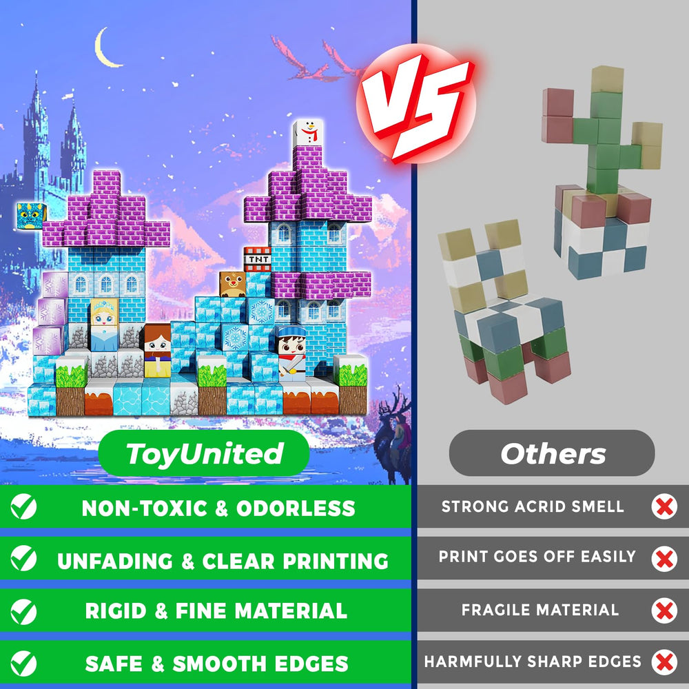 ToyUnited blocks include an instruction manual for guided pattern play.