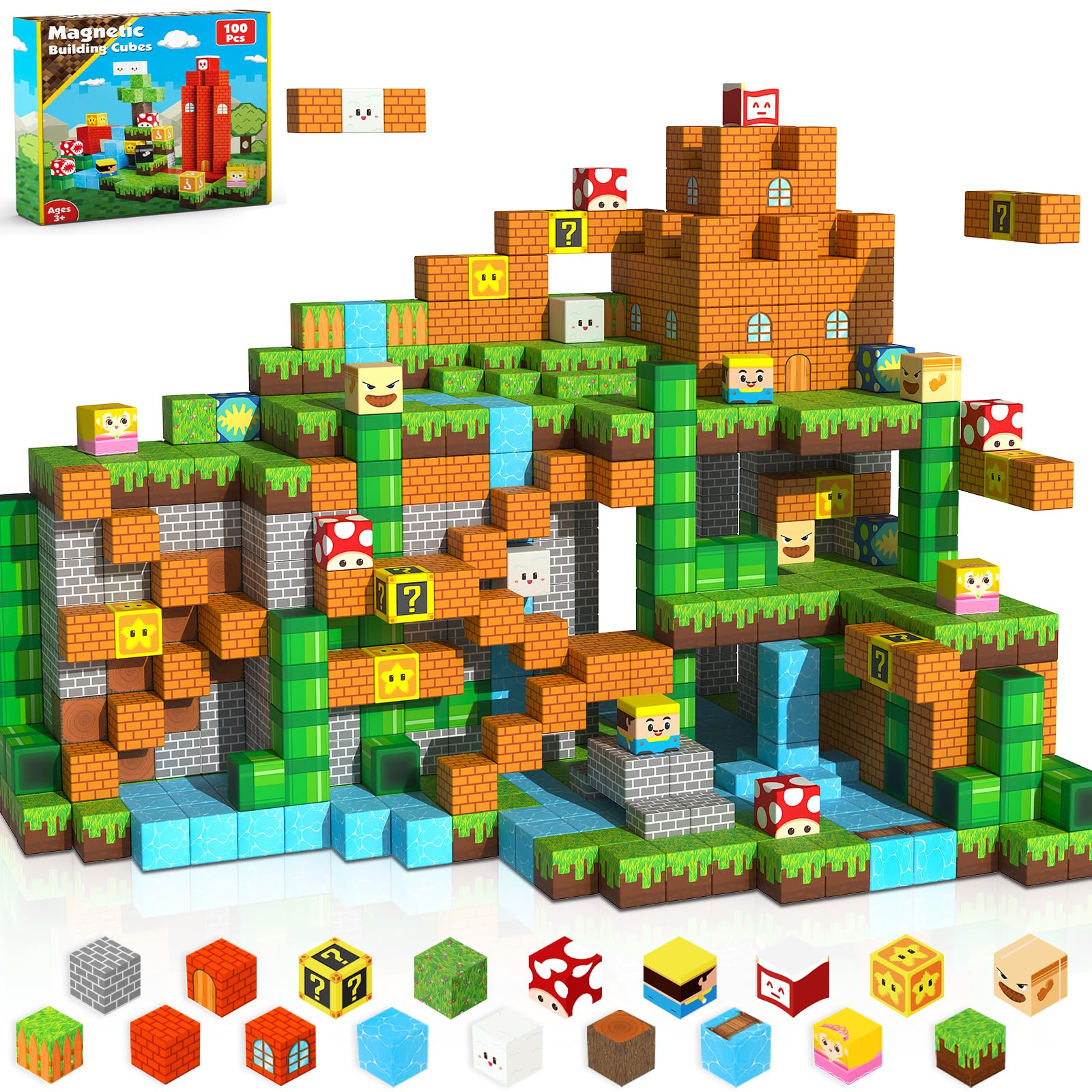 ToyUnited magnetic blocks package view showing safe, non-toxic materials for creative play.