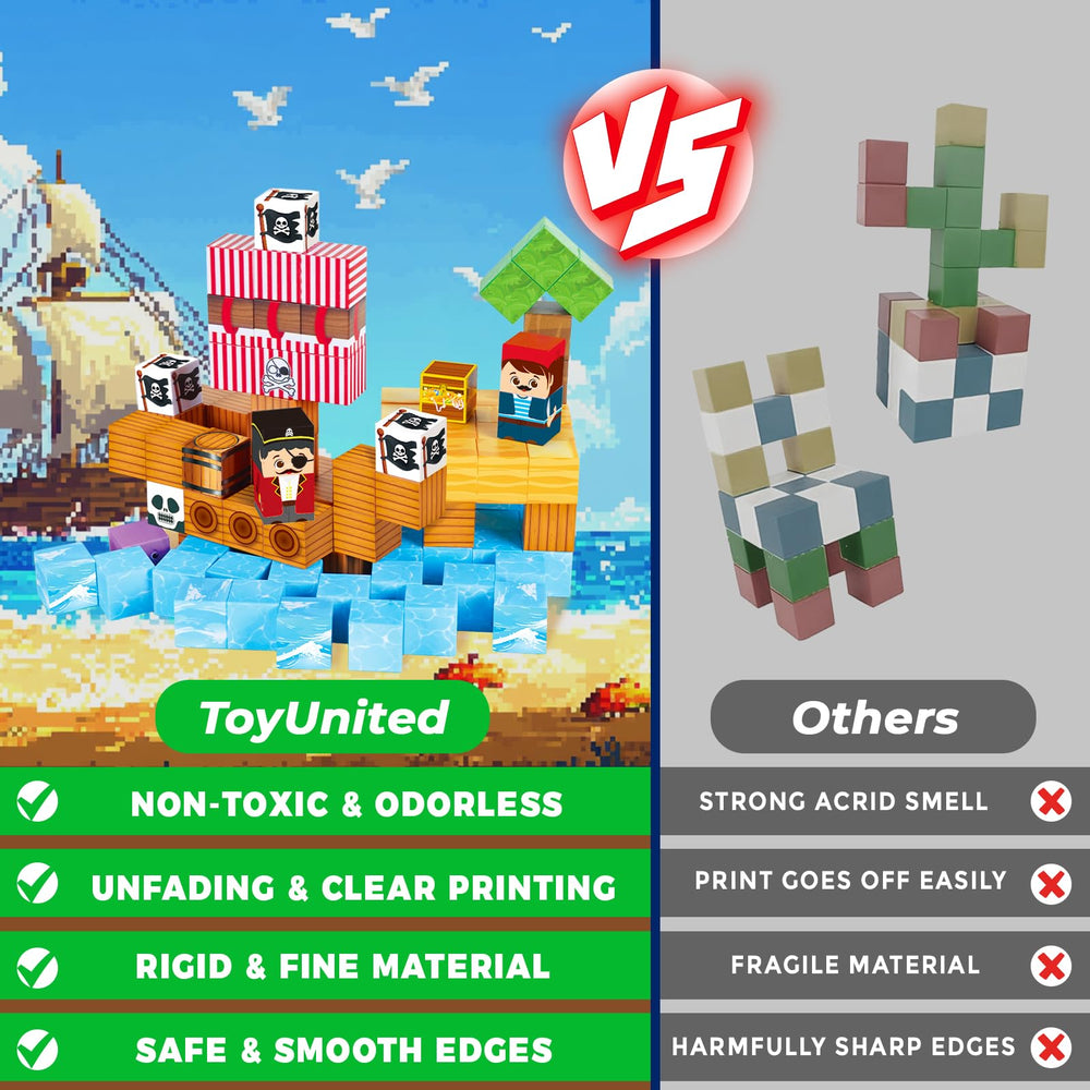 ToyUnited Magnetic Blocks sealed edges provide safe, durable construction