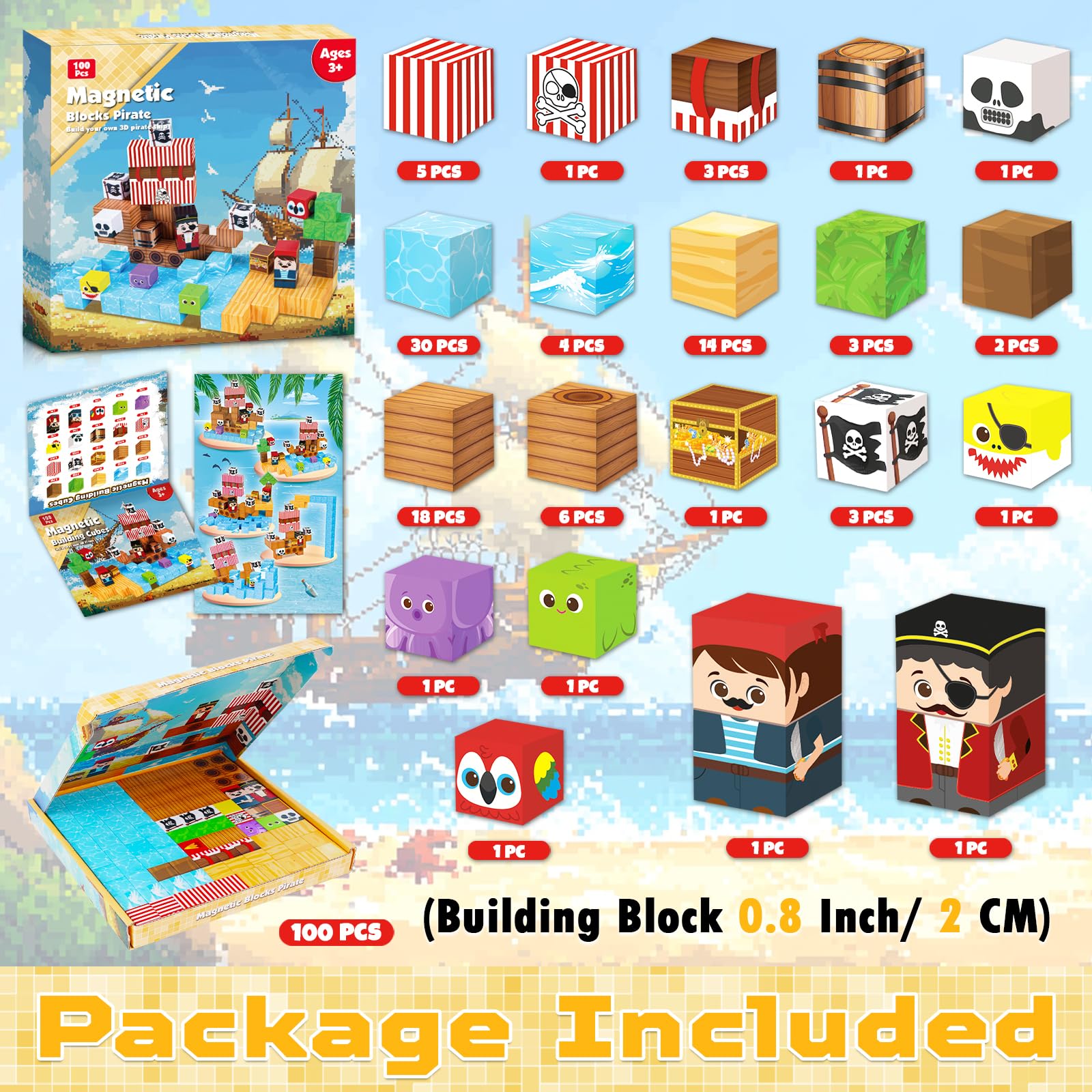 ToyUnited Magnetic Blocks vibrant colors promote creativity and hands on learning