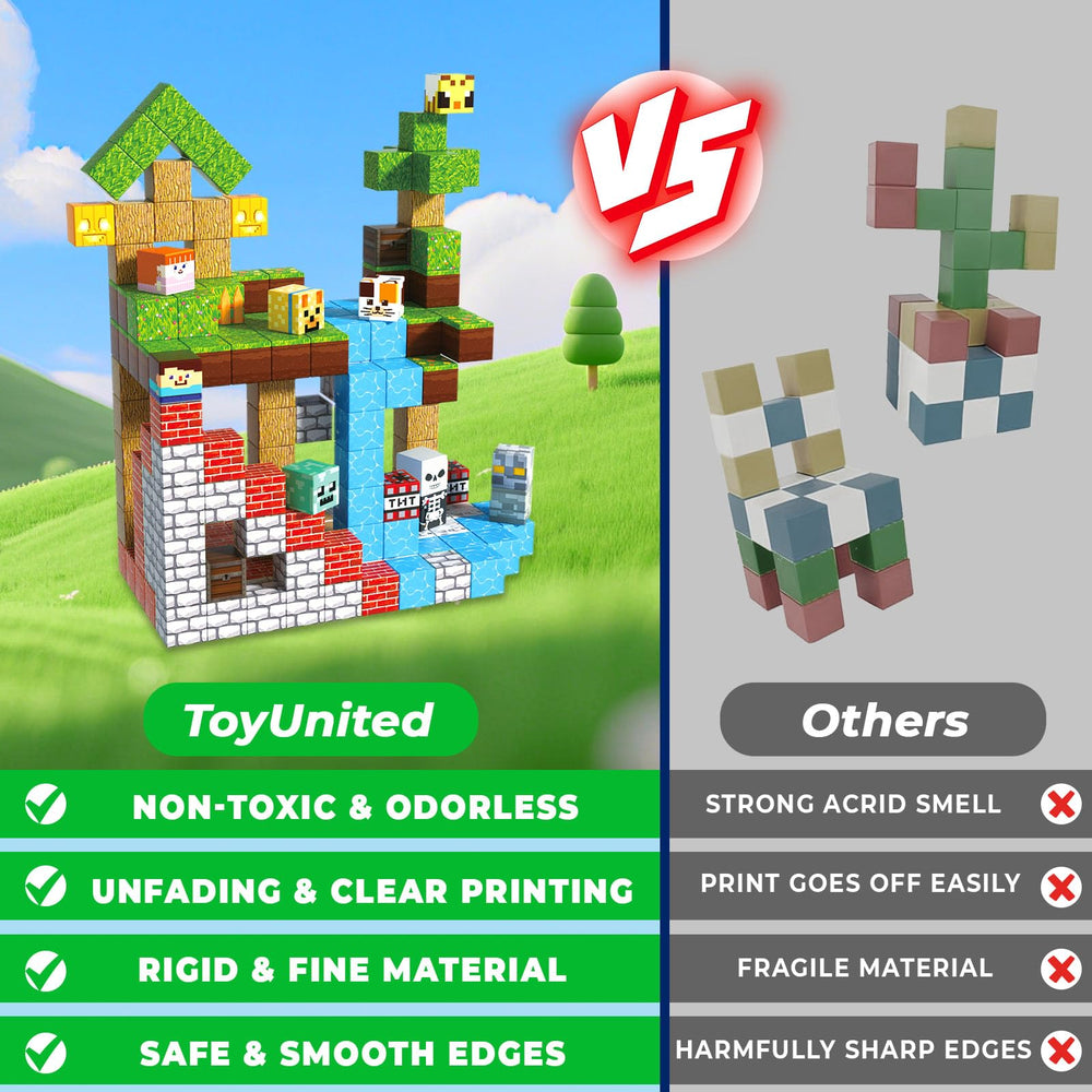 ToyUnited STEM learning blocks promote hands-on exploration and spatial skills through unlimited stacking.