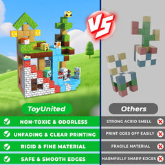 ToyUnited STEM learning blocks promote hands-on exploration and spatial skills through unlimited stacking.