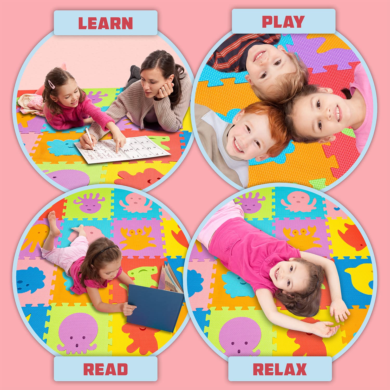 ToyVelt educational foam tiles foster fine motor skills via puzzle building.