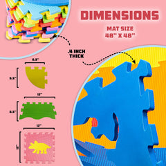 ToyVelt large play mat features bright dinosaur shapes for imaginative play.