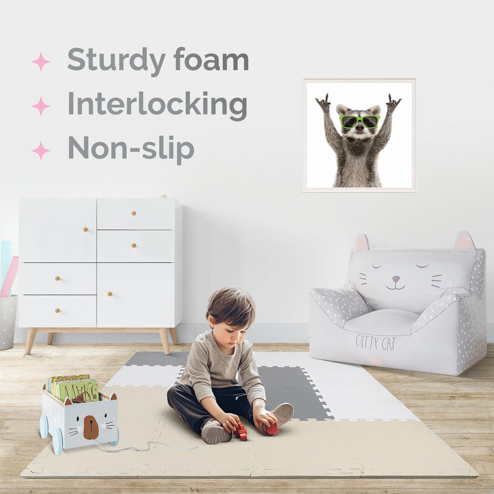 ToyVelt stylish foam mat design that blends with home decor