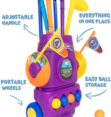 ToyVelt Toddler Golf Set mini putting mat for focused putting practice.