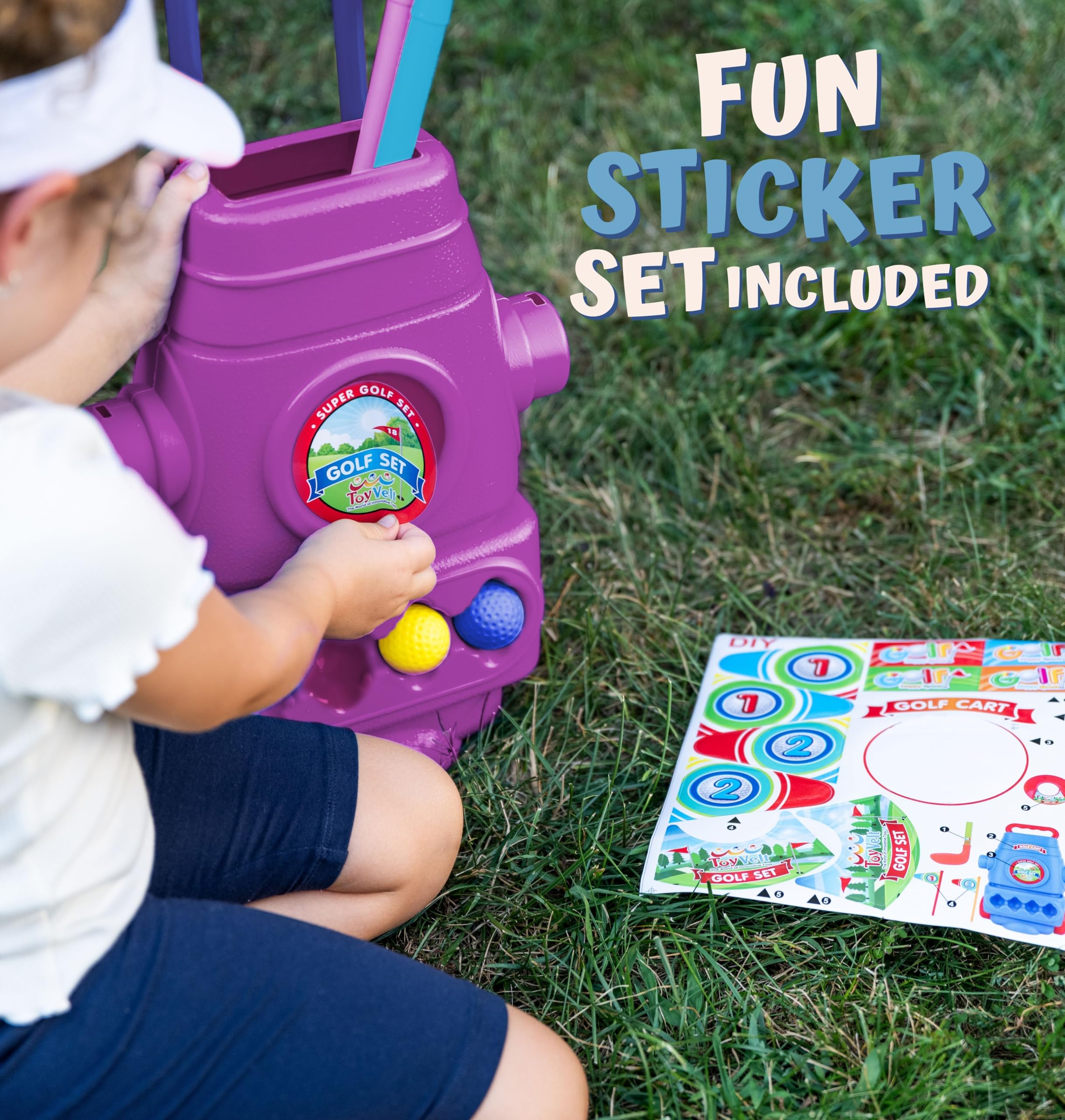 ToyVelt Toddler Golf Set soft balls for gentle indoor fun.