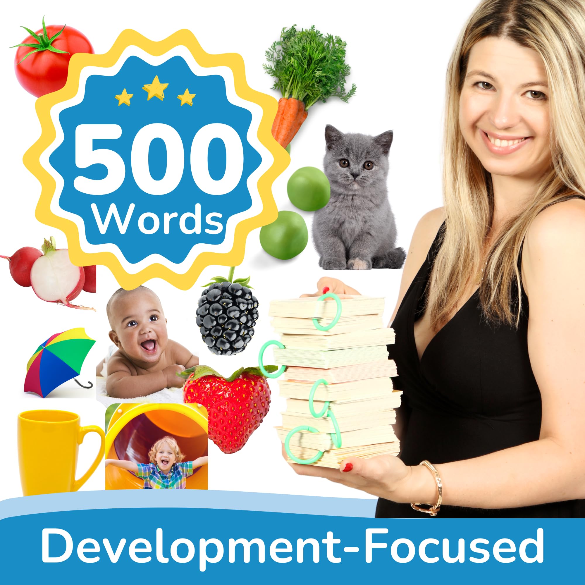 TOYVENTIVE alphabet flash cards in hands-on design promote independent practice and discovery.
