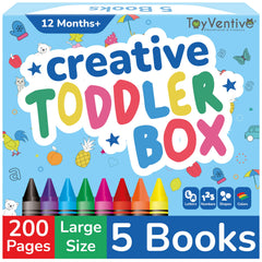 TOYVENTIVE toddler coloring books cover with bright illustrations supporting early creativity.