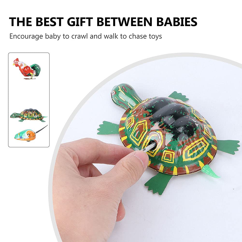 Toyvian bunny windup tin toy, cheerful design boosts indoor fun