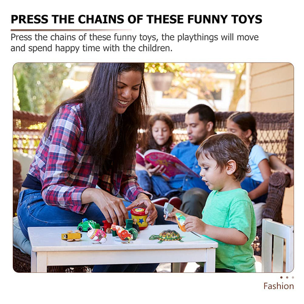Toyvian duck windup tin toy, bright colors invite interactive storytelling