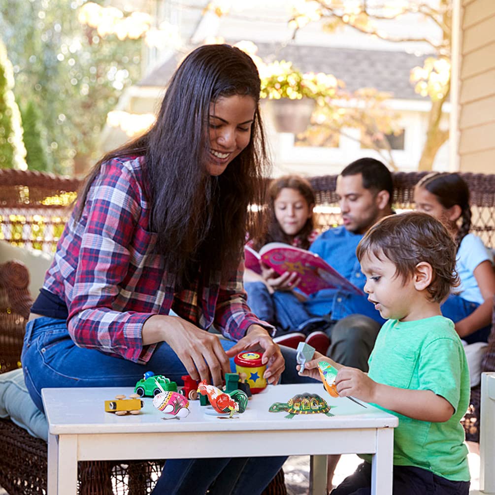 Toyvian windup toy in hand view, tactile appeal for little fingers