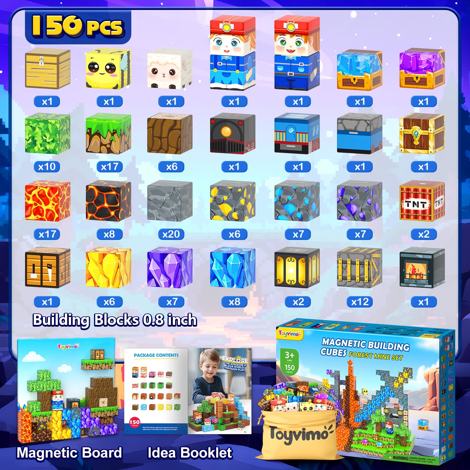Toyvimo magnetic blocks promote building fun and STEM skill development.