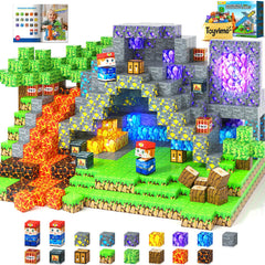 Toyvimo magnetic forest-mine world set sparks imaginative play and creative building.