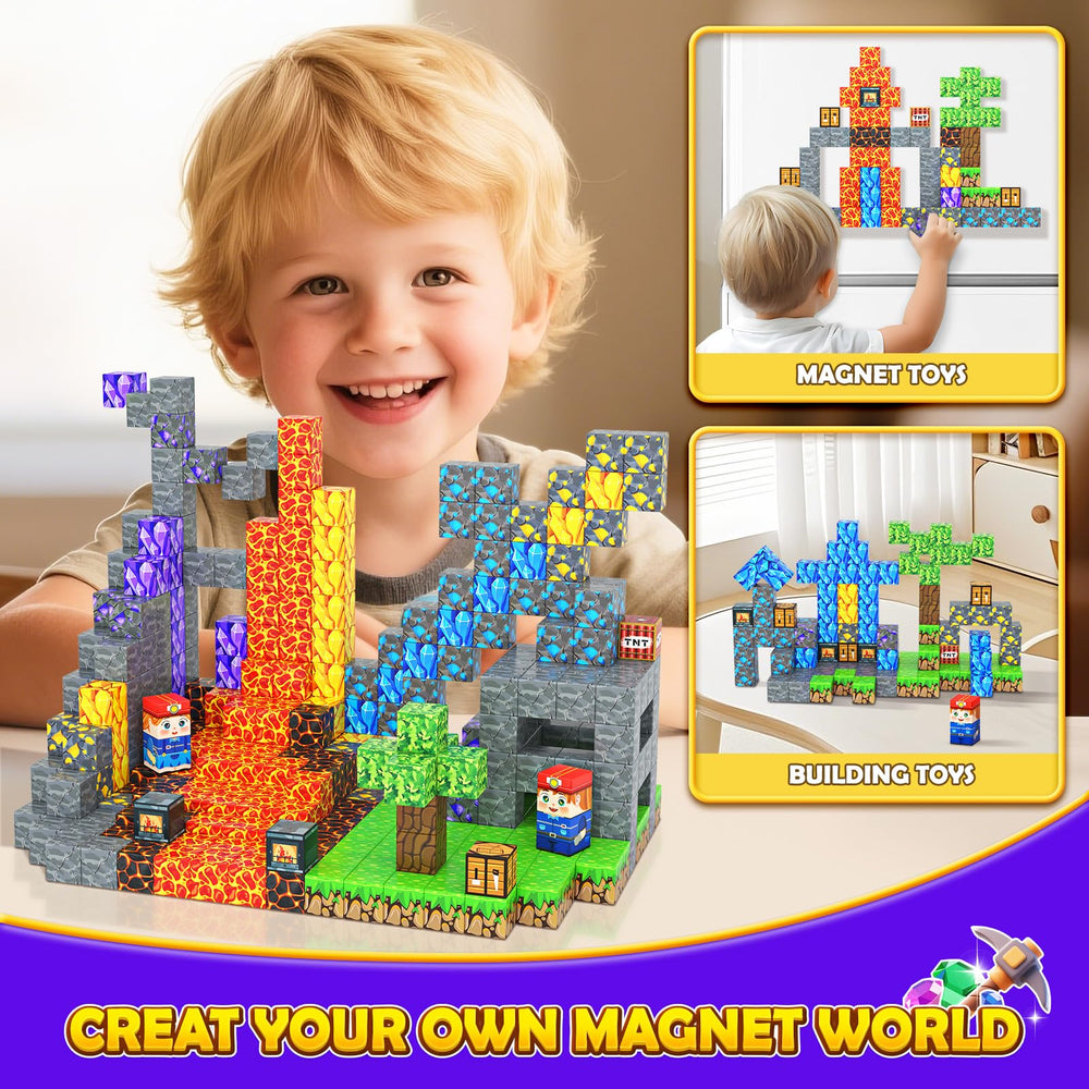 Toyvimo mine-world pieces enable vibrant, multi-piece construction adventures.