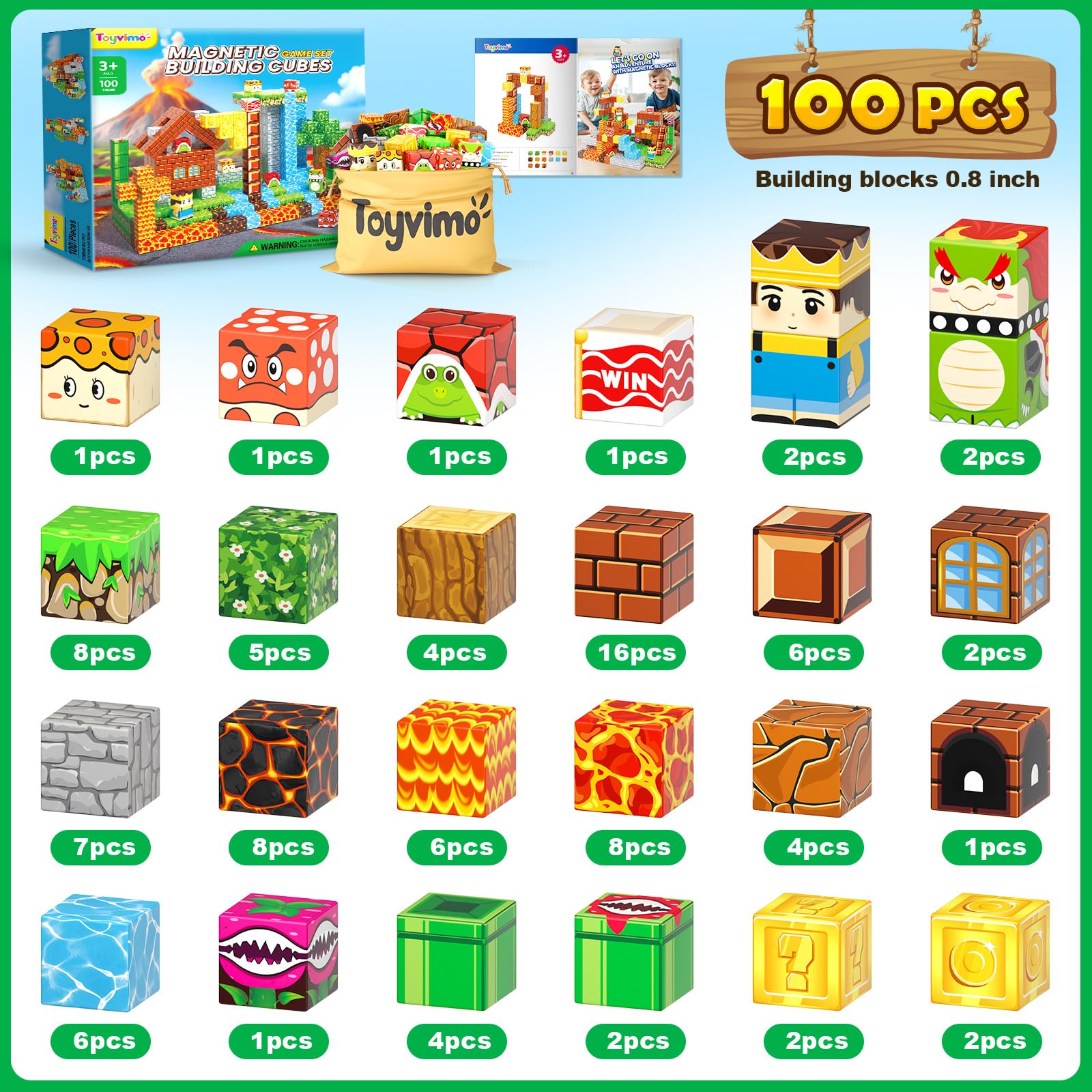Toyvimo UV patterned blocks enhance color patterns and visual learning