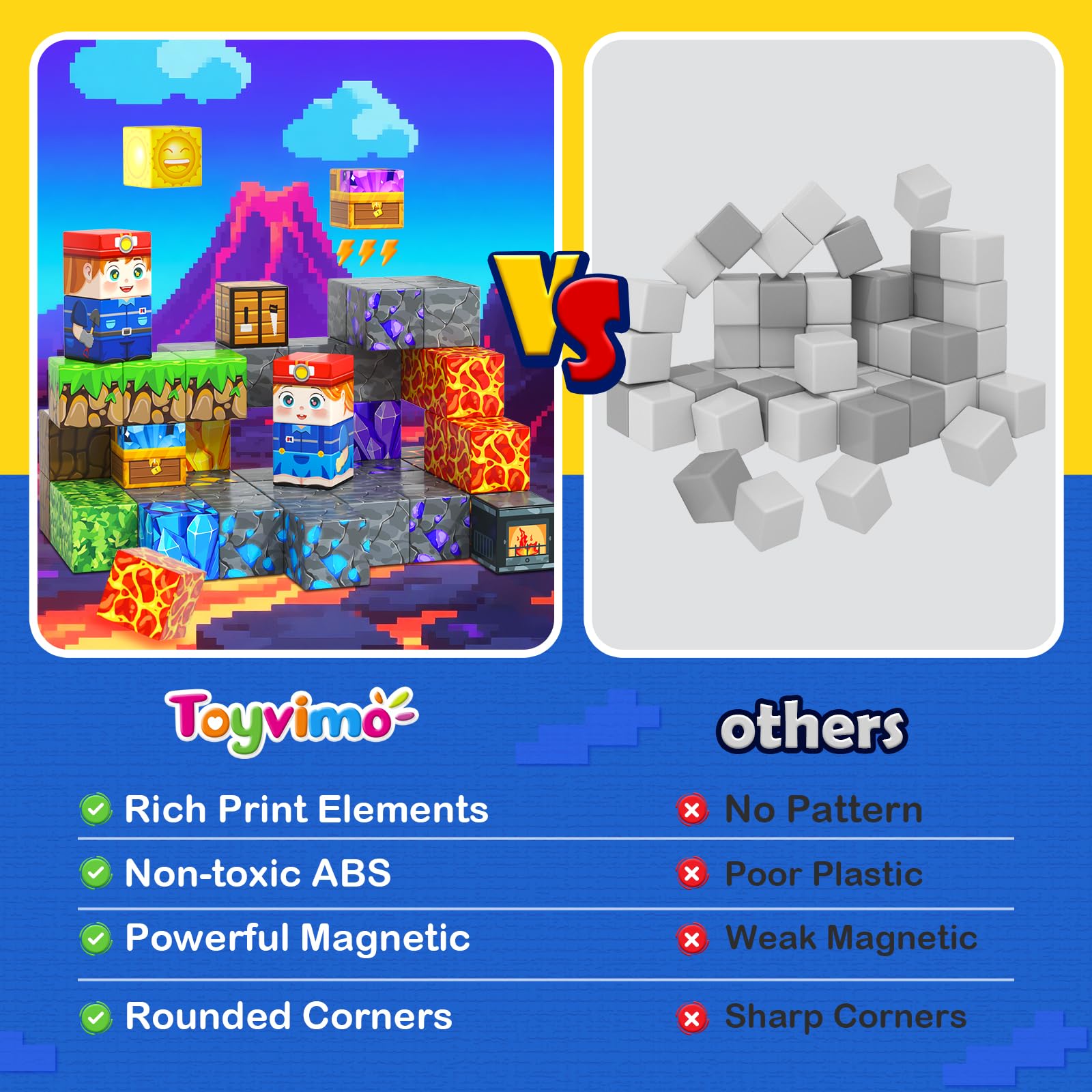 Toyvimo magnetic board forest side shows pattern-based building and guided play.