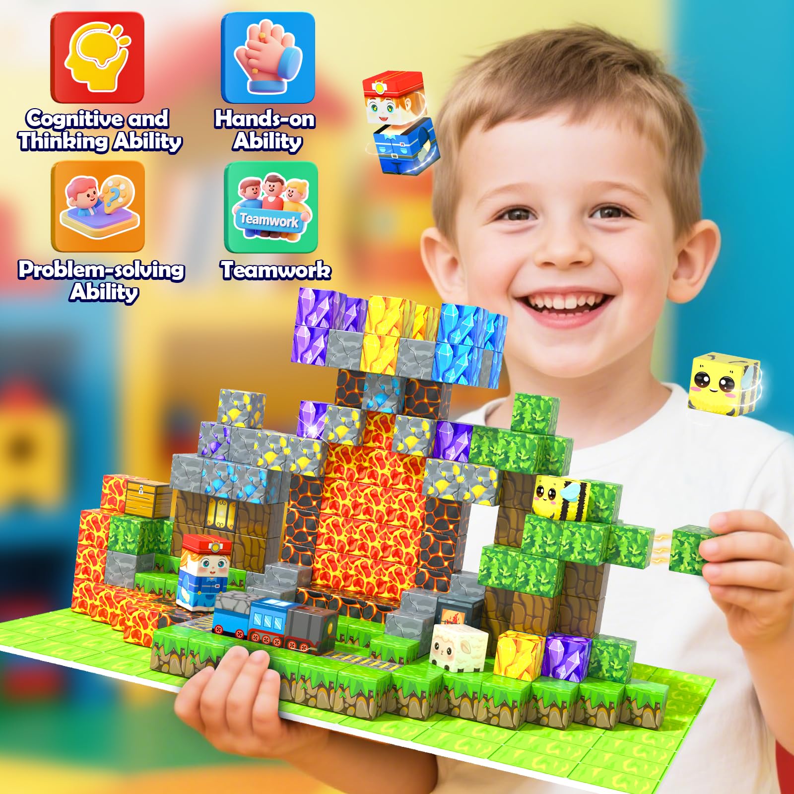 Toyvimo STEM blocks designed for educational play and engineering thinking.
