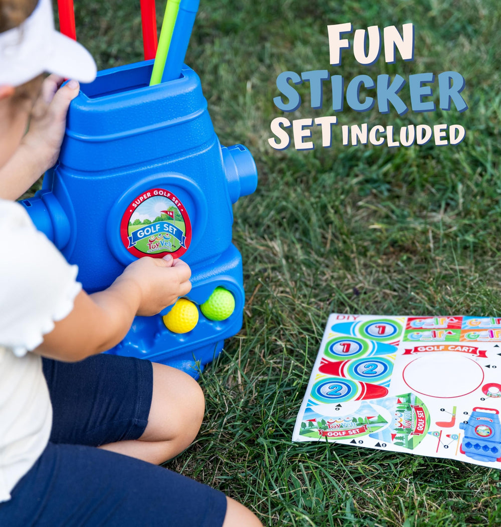 ToyVelt Toddler Golf Set blue practice holes guiding accuracy