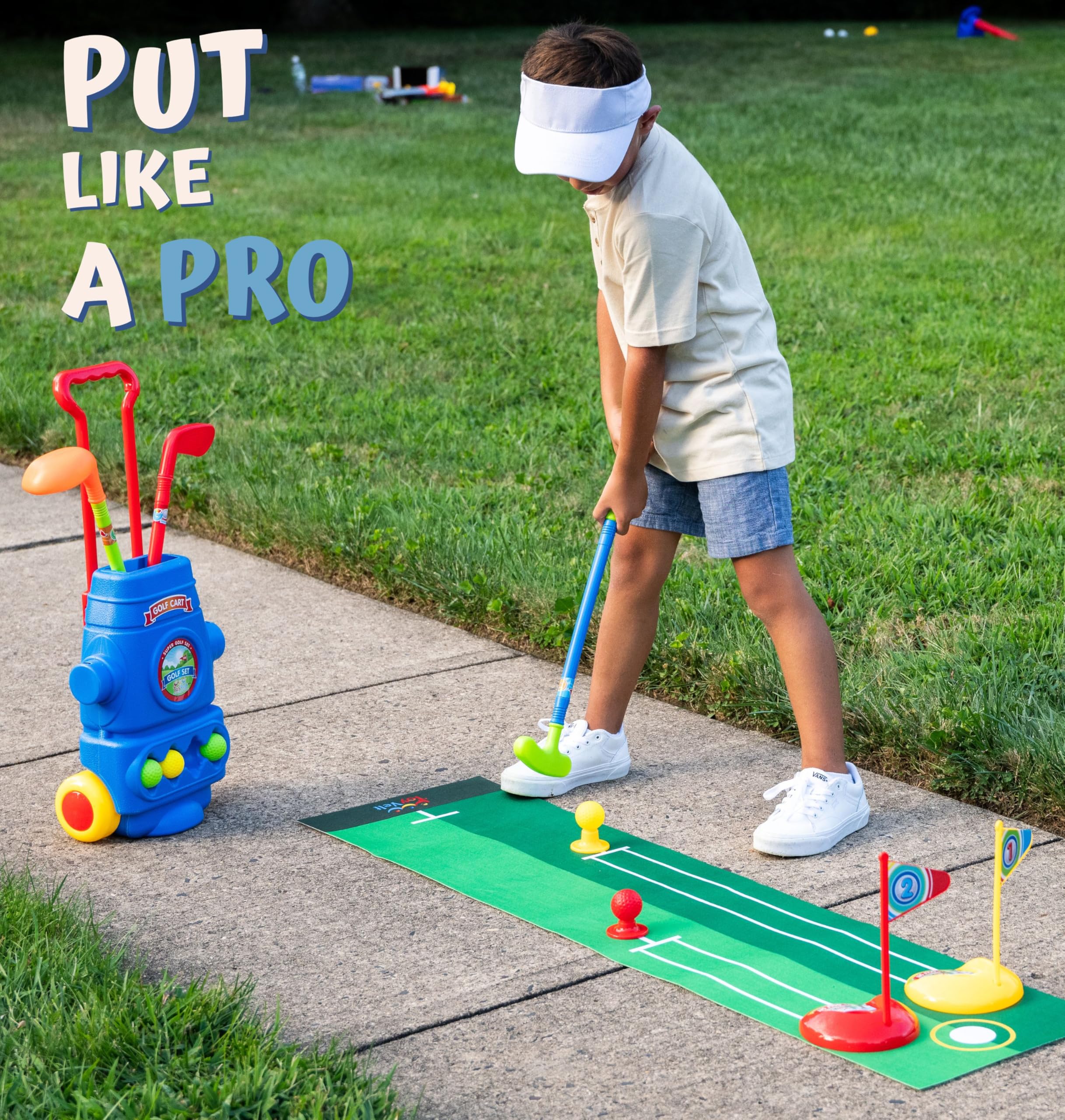 ToyVelt Toddler Golf Set blue storage and portability for quick transport