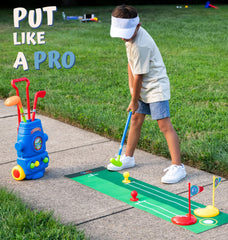 ToyVelt Toddler Golf Set blue storage and portability for quick transport