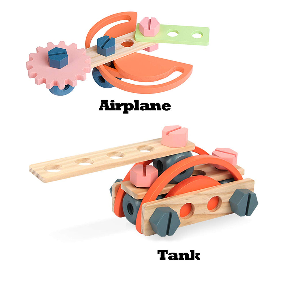 Toywoo colorful gadgets stimulate senses during pretend construction play.