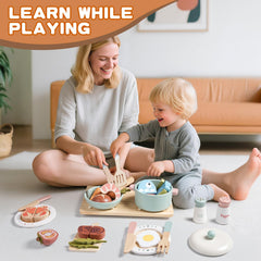 Toywoo colorful wooden kitchen toys spark creativity and fine motor skills