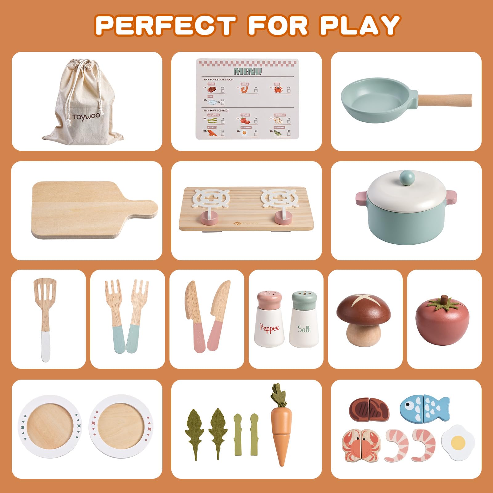 Toywoo gift packaging makes this toddler cooking set an ideal present