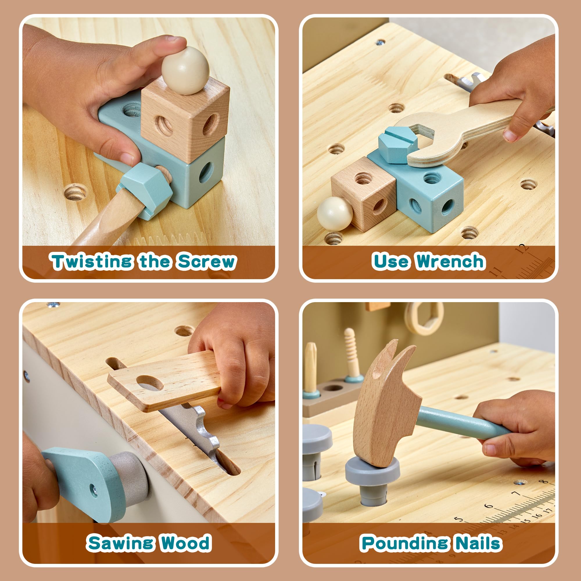 Toywoo Kids Tool Set bench with saw for creative construction play