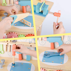 Toywoo tools set with wooden components for creative building.