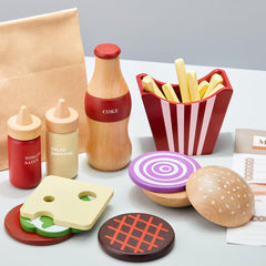 Toywoo wooden fries and sides for role-play snacking and social interaction