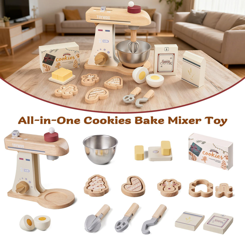 Toywoo mixer in a colorful play kitchen scene designed for kids