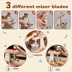 Toywoo mixer with traditional beaters for durable kitchen role play